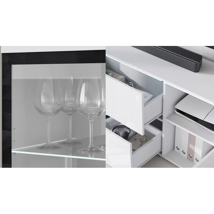 Kommode Doppo 120 (Farbe: Cashmerebeige, mit weißer LED Beleuchtung) – Bild 6