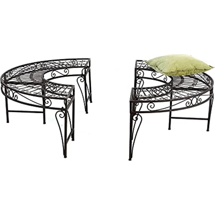 DanDiBo Rundbank Metall wetterfest Braun Ø 135 cm Baumbank 96188 Gartenbank Parkbank Sitzbank – Bild 4