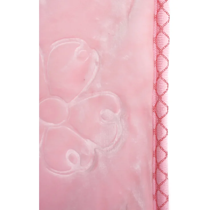 Kuschelige Babydecke aus 100% Polyester 100x130 cm mit Tieren und Blumen Pink – Bild 2