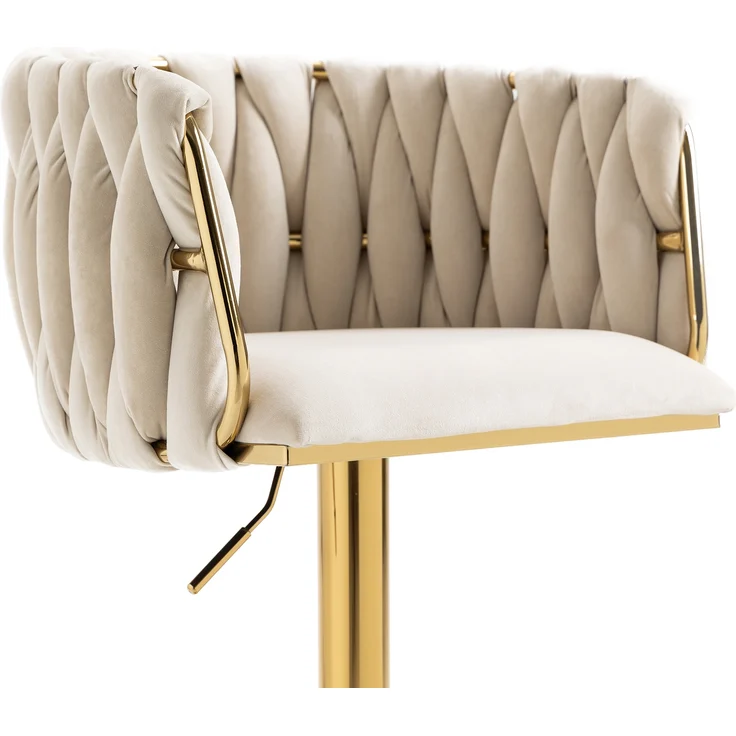 LVHOM Barhocker 2er Set, 360° drehbare moderne Samt-Barstühle, drehbare Küchenhocker, goldene Stuhlbeine – Bild 10