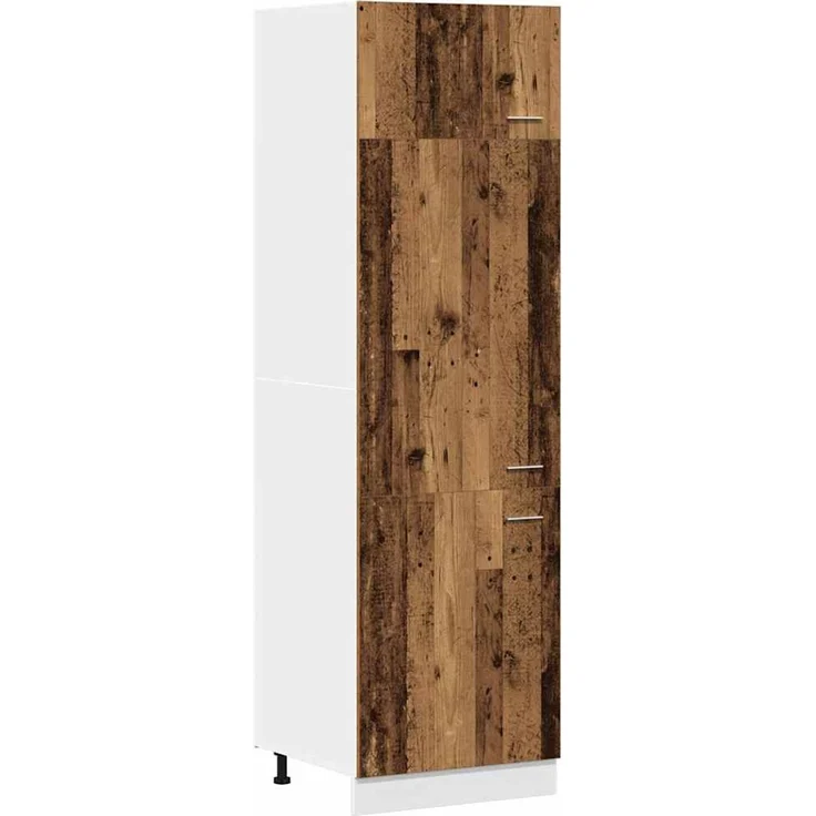 Kühlumbauschrank, Küchenschrank Lyon Altholz-Optik 60 x 57 x 207 cm Holzwerkstoff – Bild 2