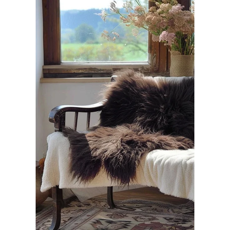 Lammfell Natur Farben Farbe: Espresso | Größe: 100-110 – Bild 5