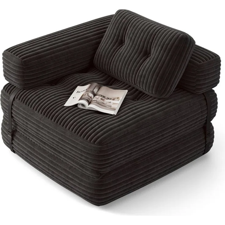 Bealife 1,5-Sitzer Klappbares Sofa, Relaxsessel Indoor-Lazy mit Armlehnen