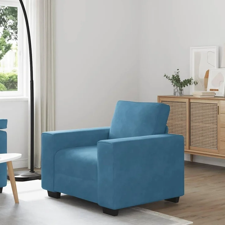 vidaXL Sessel Blau 100x77x82 cm Samt 4105256 – Bild 2