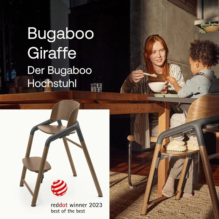 Bugaboo Hochstuhl Giraffe Warmes Holz / Grau – Bild 2