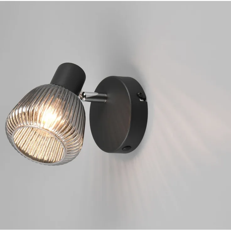 Trio Leuchten Spot Tarifa E14 schwarz matt Metall/Glas