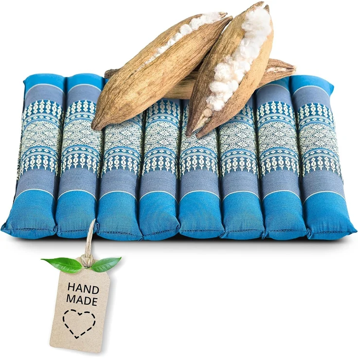 livasia Sitzkissen Steppkissen 35 cm, vegan und handgefertigt, 35 x 35 x 4,5 cm, Kapok