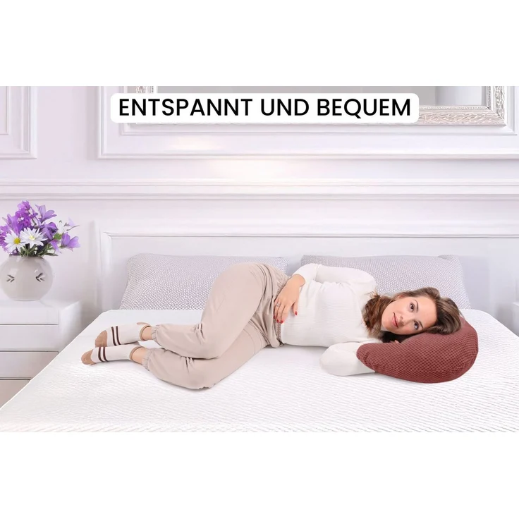 Amilian Stillkissen Stillmond Stillhörnchen klein - Mondkissen - Babykissen, weich, Reißverschluss, EU-Herstellung – Bild 4