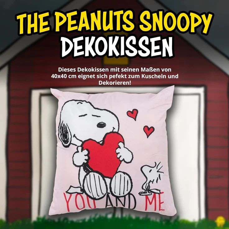 United Labels® Dekokissen Peanuts Snoopy Kissen You and Me Plüsch Zierkissen 40 x 40 cm – Bild 2