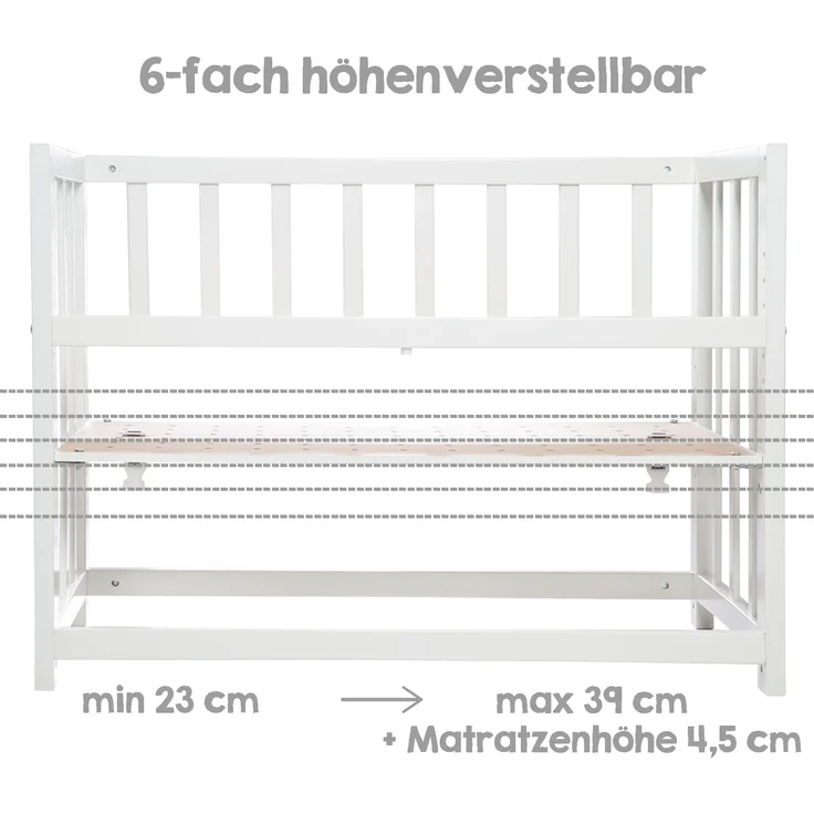 roba Stubenbett 4 in 1 'Woodland Buddies' inkl. textiler Ausstattung - Weiß / Pastellgrün – Bild 8