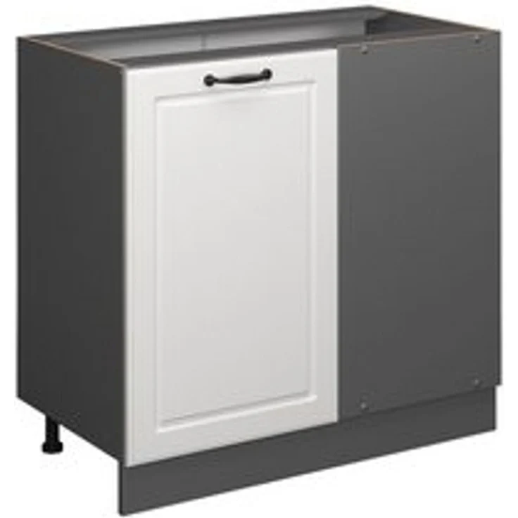 Eckunterschrank R-Line Weiß Landhaus 86 cm ohne Arbeitsplatte Vicco – Bild 6