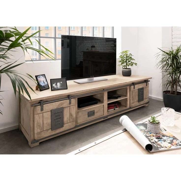 TV-Board Mango 200x55x50 whitewash lackiert RAILWAY #351 – Bild 9