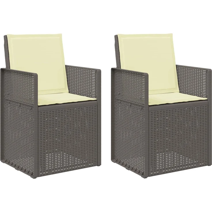vidaXL Garten Esszimmerstühle 2 pcs Hellgrau und Creme PP 8000010 – Bild 2