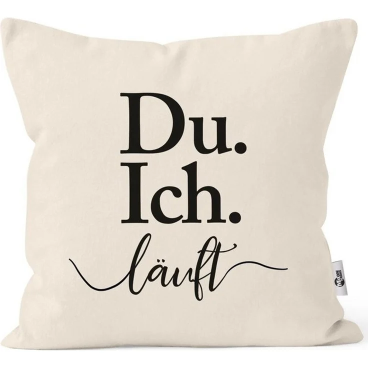 MoonWorks Dekokissen Kissen-Bezug Ich Du läuft Spruch Liebe Geschenk für Partner Moonworks® – Bild 4