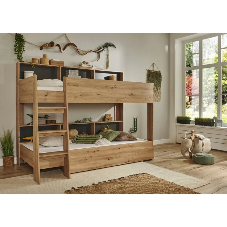 Relita Etagenbett Sway, 2 Liegeflächen, mit Leiter, rückseitige Regale – Bild 5
