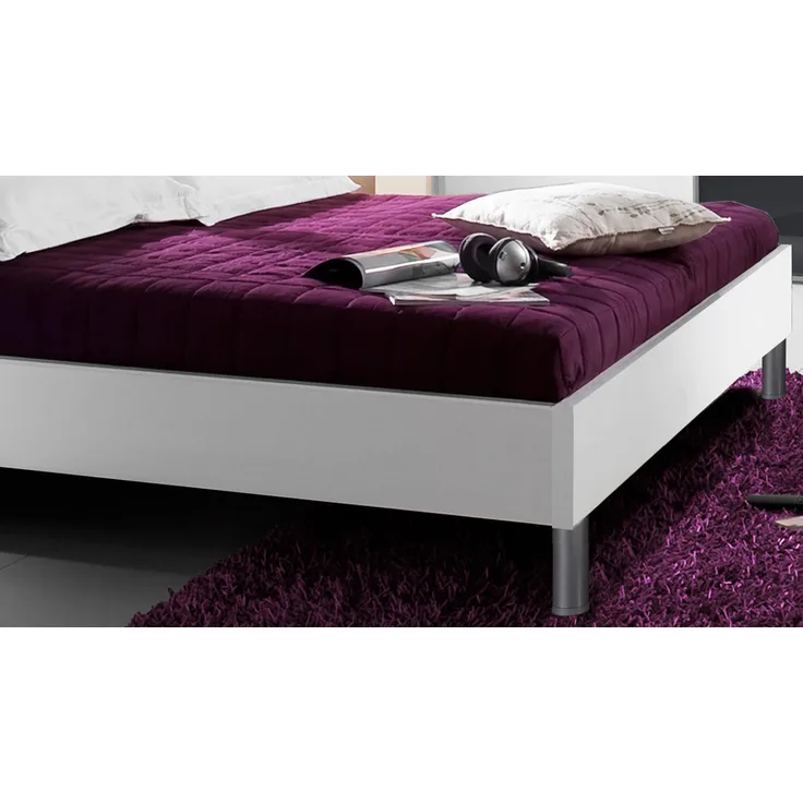 'Easy Beds C' Futonbett, weiß und Glas schwarz, 180x200 cm