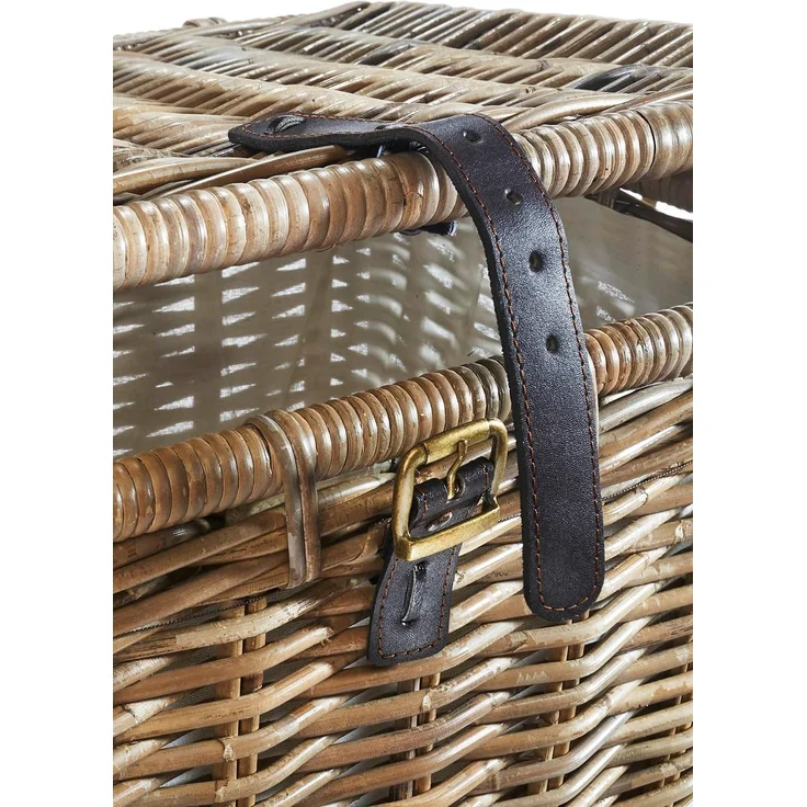 Kobolo Wäschekorb Wäschebehälter eckig Rattan Kubu-Grey 50x38x56 cm – Bild 3