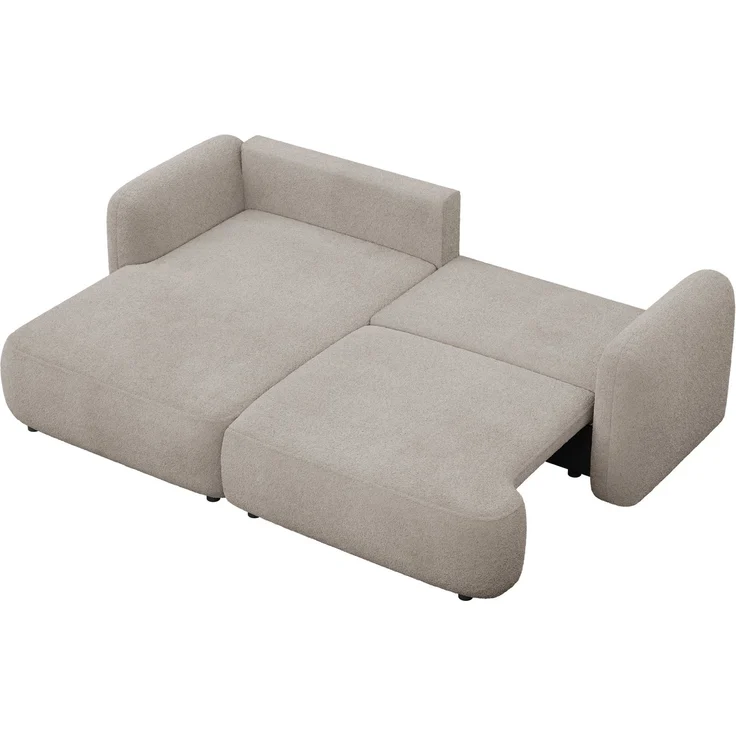 Selsey Tvoya Ecksofa mit Schlaffunktion, Ottomane links, Bouclé Beigegrau – Bild 9