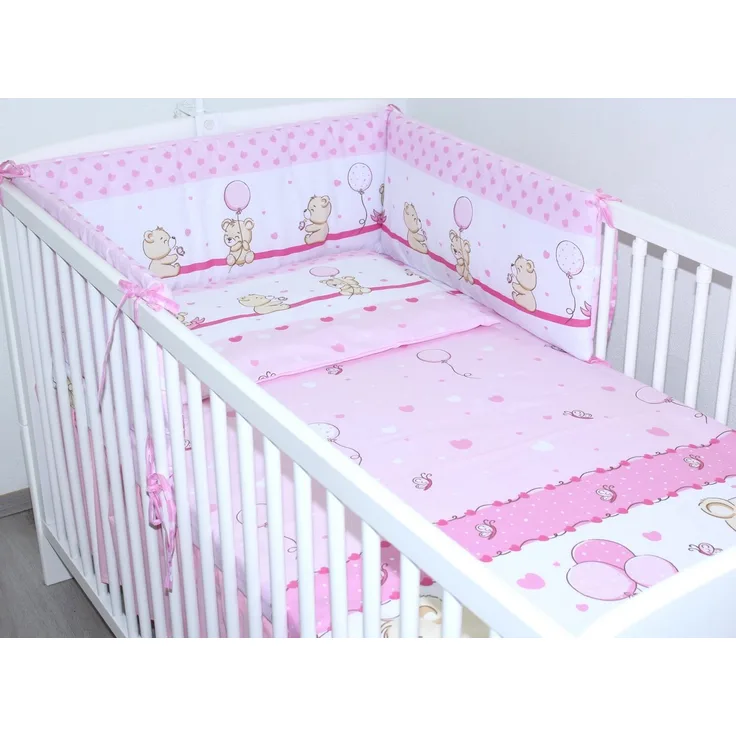 Primawela Babybettwäsche 3 teiliges Baby Bettset mit Bettwäsche und Nestchen für Bett 70x140 cm