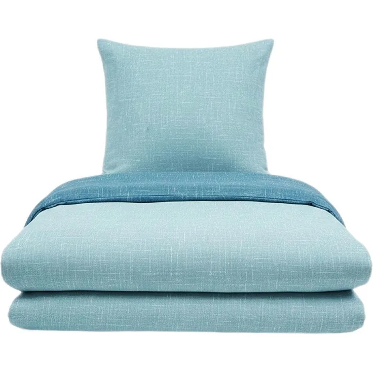 Renforce Wendebettwäsche mit Reißverschluss - Bettwäsche aus 100% Baumwolle, Blau 135x200 cm + 80x80 cm