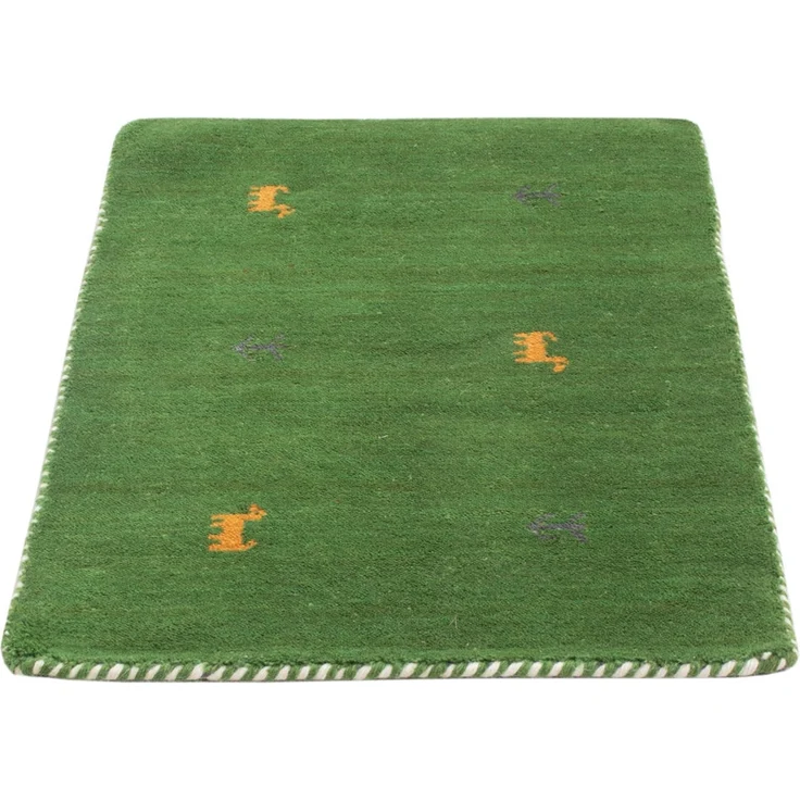 Gabbeh Teppich - Loribaft Softy - 90x60 cm - grün – Bild 5