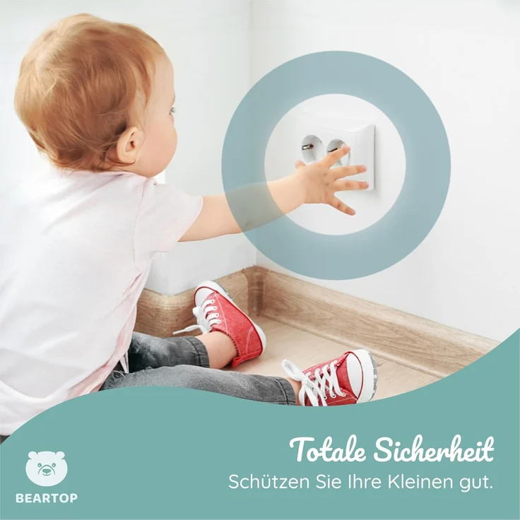 Steckdosen Kindersicherung von BEARTOP | TÜV Rheinland schadstoffgeprüft** | neue extra Sicherung (2022) | Steckdosenschutz für Babys und Kinder | Steckdosensicherung Baby | Zufriedenheitsgarantie* – Bild 2