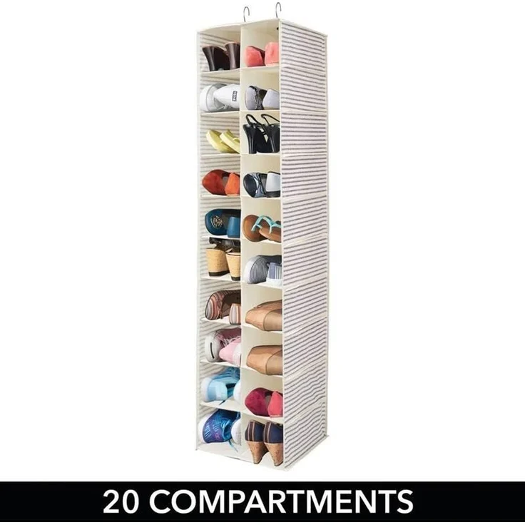mDesign Hängeregal Organizer Aufbewahrung 20 Fächer Kunststoff Blau / Beige – Bild 4