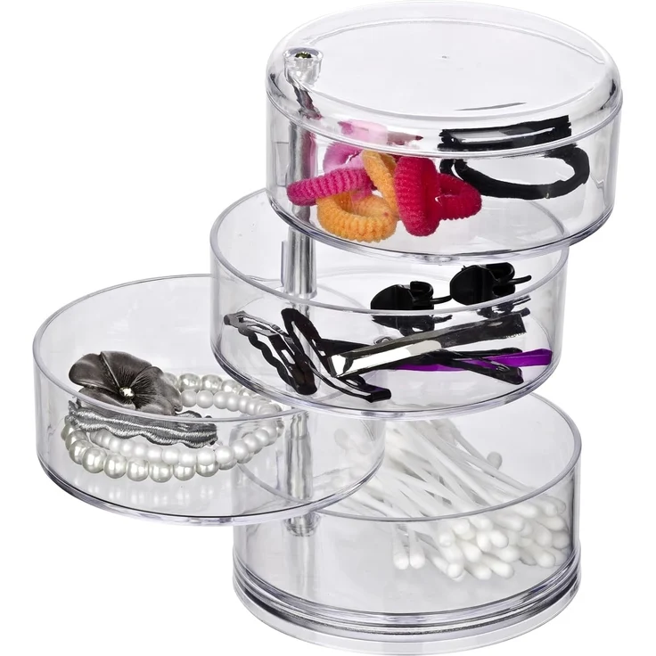 WENKO Badorganizer Tower, Kosmetik-Aufbewahrung mit 4 Fächern, transparent – Bild 9