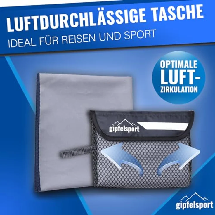 gipfelsport Mikrofaser Handtuch Set - für Sauna, Fitness, Sport I Strandtuch, Sporthandtuch I Grau XL: 180x80 – Bild 7