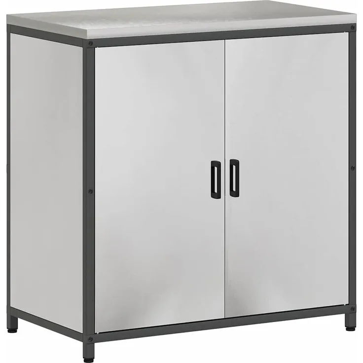 vidaXL Küchenaufbewahrung mit Regal Silber 60 x 50 x 92 cm Stahl 874986