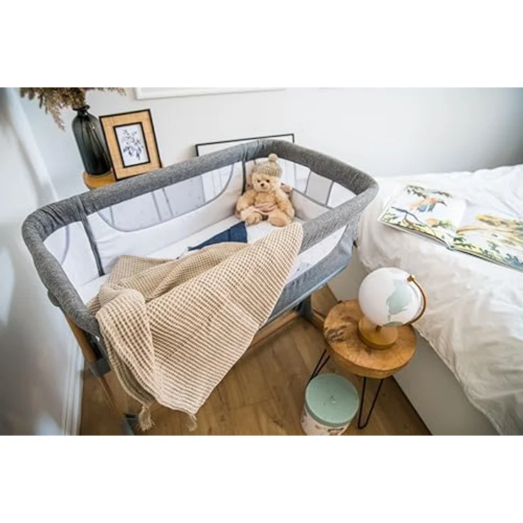 Momi SMARTBED 4-in-1 Kinderbeistellbetten bis 15 kg, Beistellbett für Babys mit Matratze, Höhenverstellbar – Bild 3