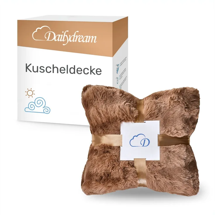 Dailydream Kunstfell Kuscheldecke - Wohndecke Warm Weich Luxus Tagesdecke, 150x200cm, grau