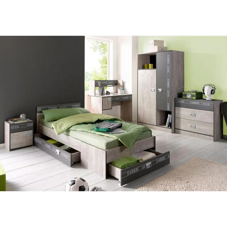 Parisot Kinderzimmer Fabric in Esche grau Jugendzimmer Set 5-tlg.