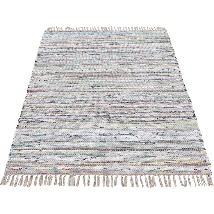 carpetfine Teppich Kelim Chindi, Wendeteppich, rechteckig, Höhe: 6 mm, handgewebt, Fleckerlteppich mit Fransen, auch vielen in Läufergrößen
