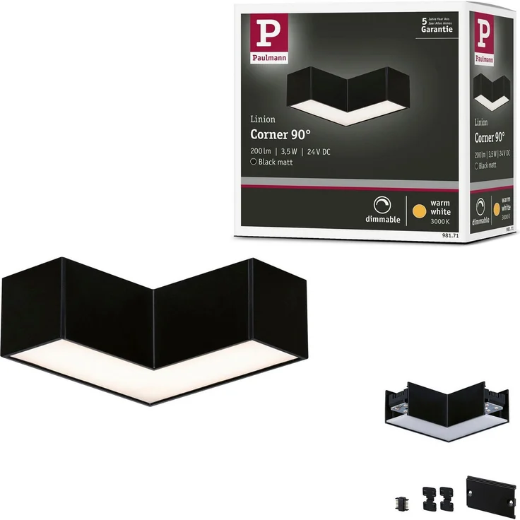Paulmann Schienensystem-Leuchten Linion Lichtkanal 90 ° 2000lm/m 3000K, LED fest integriert, Warmweiß – Bild 5