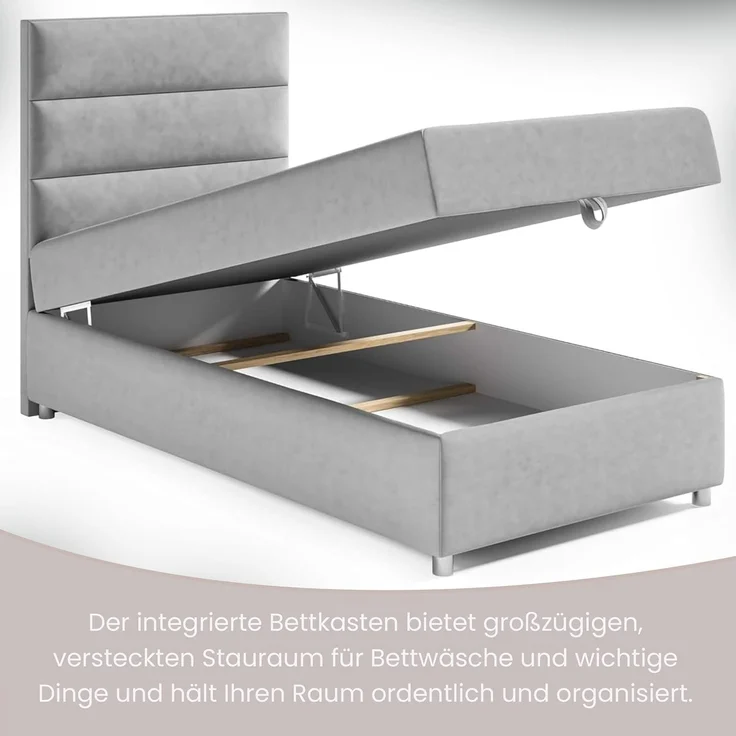 Best For Home Box Spring Bed with 7-Zone Bonell Spring Mattress, Box Spring Bed with Mattress and Storage Space – Bild 6