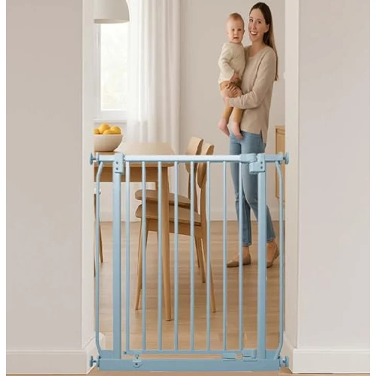 Safetots Extra Tall Elite Sicherheitsschutzgitter, 71cm - 80cm, Matt Grau, Extra hohe 96. 8cm Höhe, Treppenschutzgitter mit Druckmontage, Sicherheitsbarriere, Einfache Installation – Bild 9