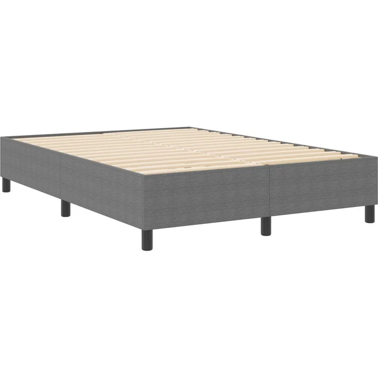 vidaXL Plattformbettgestell Hellgrau 160 x 200 cm Cordstoff 3337417 – Bild 2