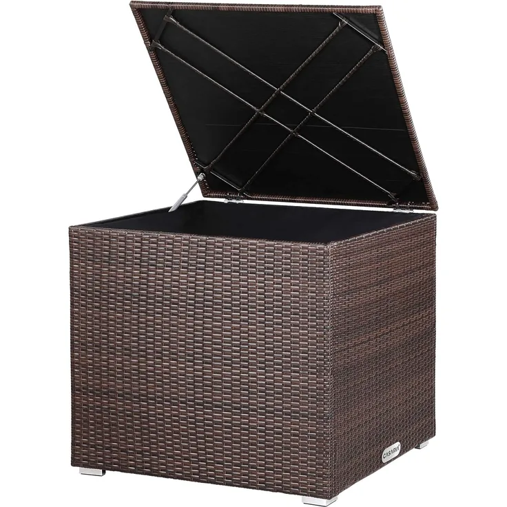 Casaria Auflagenbox, 318 L mit Deckel 75x75x70cm Wasserdicht Gasdruckfeder Garten