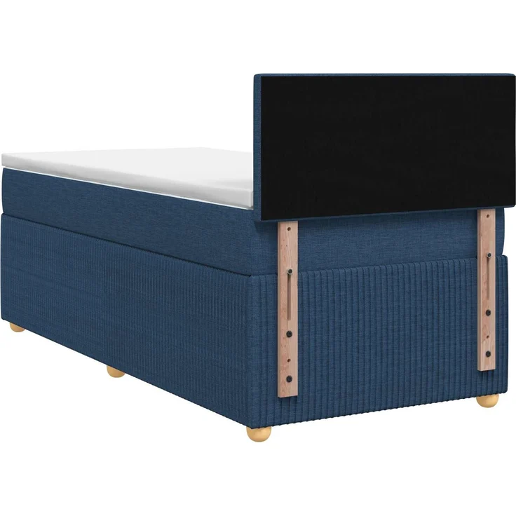 vidaXL Boxspringbett mit Matratze mit Kopfteil Blau 100 x 200 cm Stoff 3451404 – Bild 8