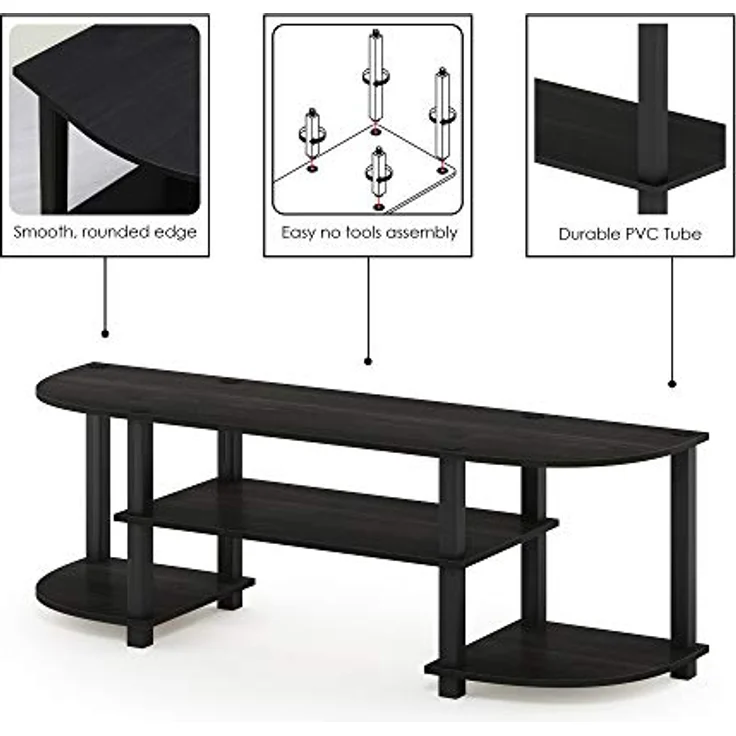 Furinno TV-Regal mit 4 Ablageflächen, holz, Espresso/Schwarz, 34. 04x34. 04x40. 39 cm – Bild 5