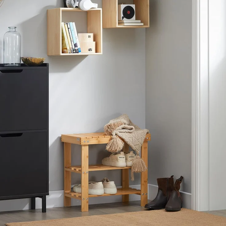 SoBuy Schuhregal FSR02-K, Sitzbank Schuhbank aus Bambus – Bild 9