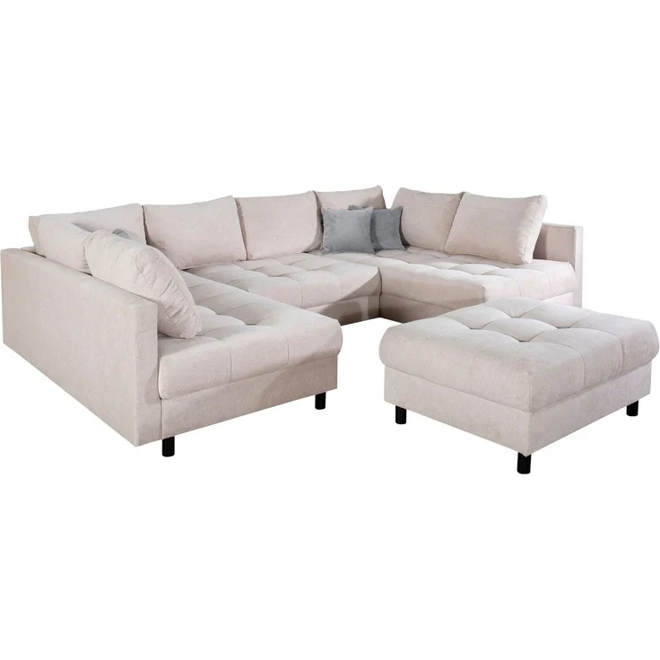 COLLECTION AB Wohnlandschaft Toni U-Form, B: 298 cm, mit Hocker & 3 Zierkissen, Federkern – Bild 3