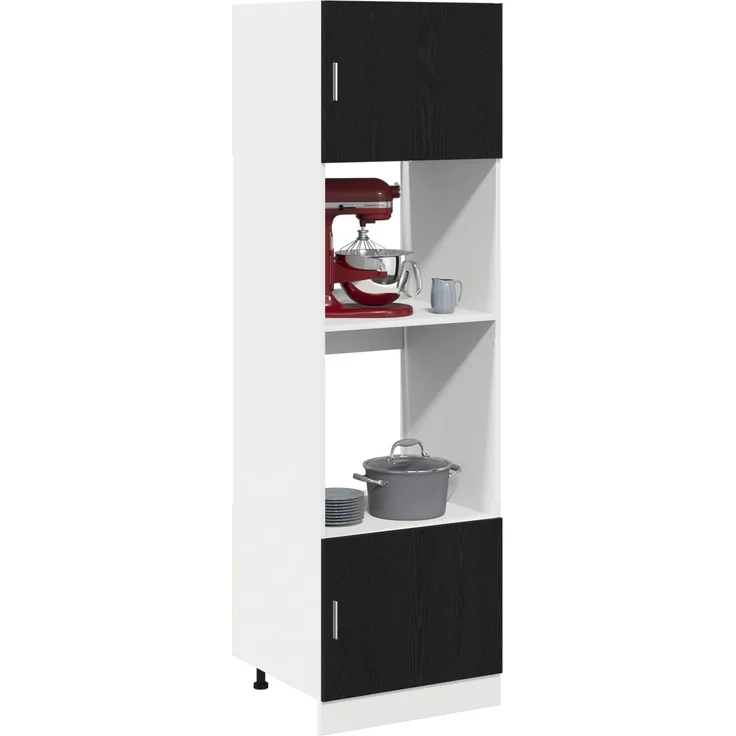 vidaXL Hängeschrank Schwarz Eichen-Optik 60 x 57 x 207 cm 3334018 – Bild 3