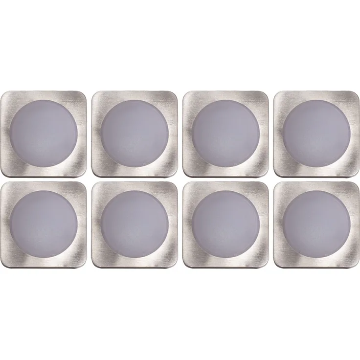8er Set LED Einbaustrahler, eckig, L 8,2 cm, TINUS