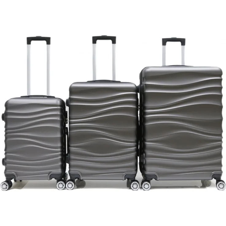 Rungassi Hartschalenkoffer Trolley Reisekoffer Koffer Set CF-ABS04 grau