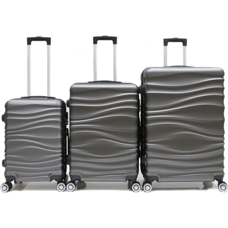 Rungassi Hartschalenkoffer Trolley Reisekoffer Koffer Set CF-ABS04 grau