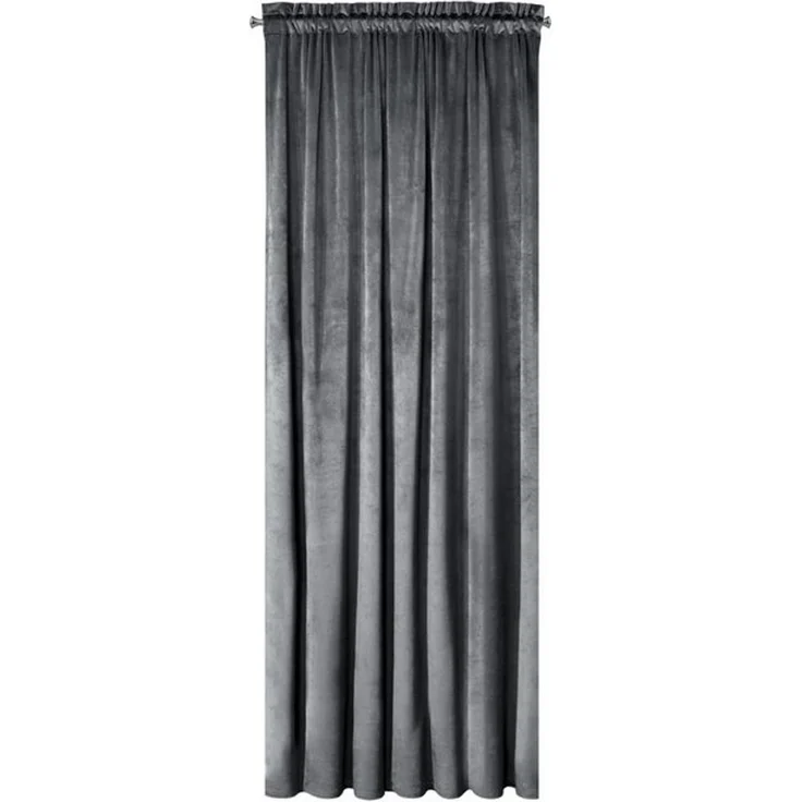 Samtvorhang Velours Vorhänge zum Wohnzimmer Prachtvoll Elegant graphit 140x270 cm Kräuselband – Bild 4