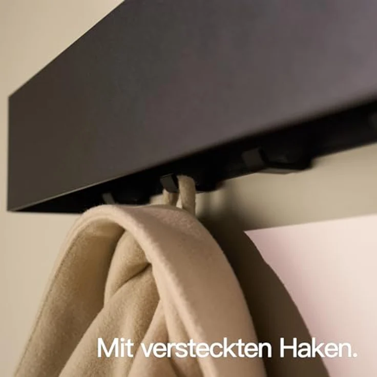 Designfabrik Hamburg Garderobenleiste, Wandgarderobe aus Metall, Garderobenhaken verdeckt – Bild 4