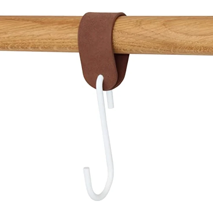 Natural Goods Berlin Garderobenhaken Schlaufe (6 St), Veganes PU Kunstleder Handtuch- Manetlhalter Kleideraufhänger S-Haken – Bild 7